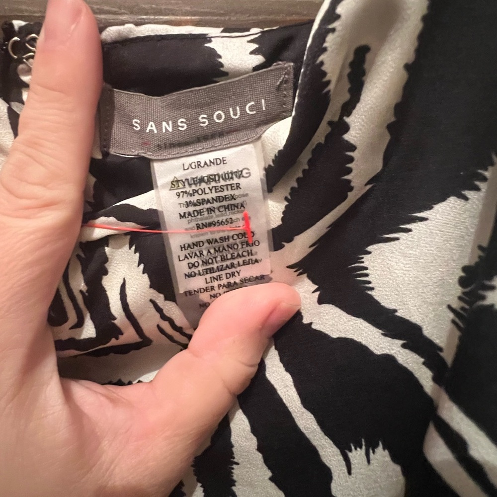 Sans Souci Black and White Zebra Mini Dress - Picture 3 of 3